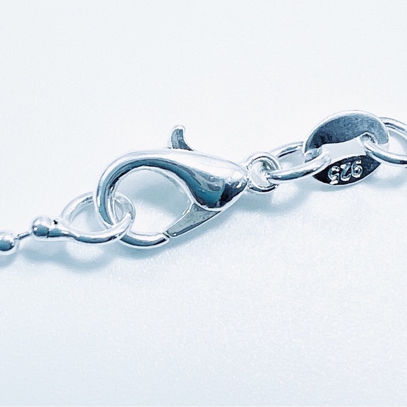 Teal Lace Onyx Gemstone Pendant Necklace Sterling Silver 925 Pear Cut New - Picture 9 of 10